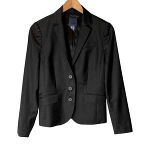 J.Crew three button black Super 120’s wool blazer